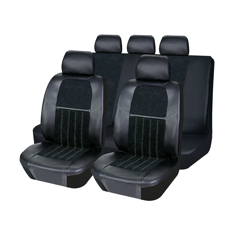 

PU Leather Universal Car Splicing Seat Cover Set Full Surrounded Cushion Protector Pad Anti-Scratch Fit Sedan Suv Pick-up Seat