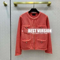 best version luxury brand 11 2022 runway wool blended knitted sweters for women cardigan pearl buttons woman sweats cardigans