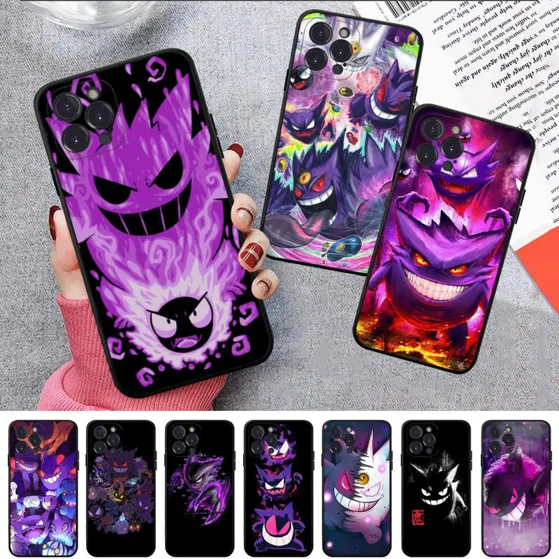 

Bandai Pokemon Cartoon Gengar Phone Case For iPhone 14 11 12 13 Mini Pro XS Max Cover 6 7 8 Plus X XR SE 2020 Funda Shell