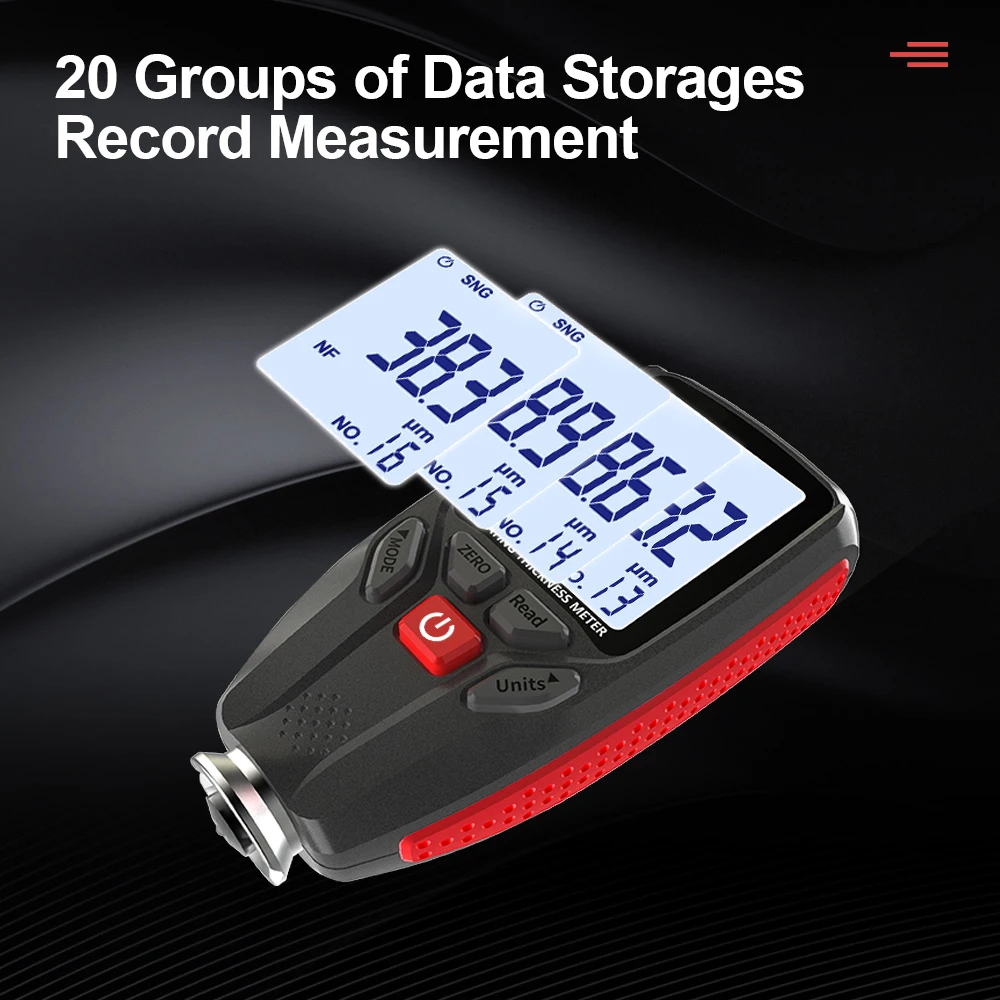 GVDA цифровой измеритель толщины покрытия Fe и NFe тестер с подсветкой дисплей