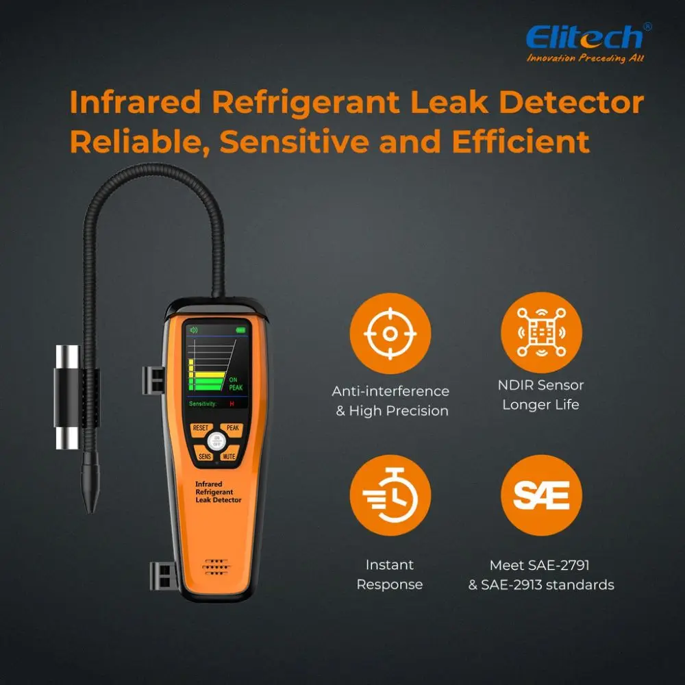 

Elitech ILD-200 HVAC Smart AI Tools Electronic Refrigerant Leak Detector Freon Leak Detector