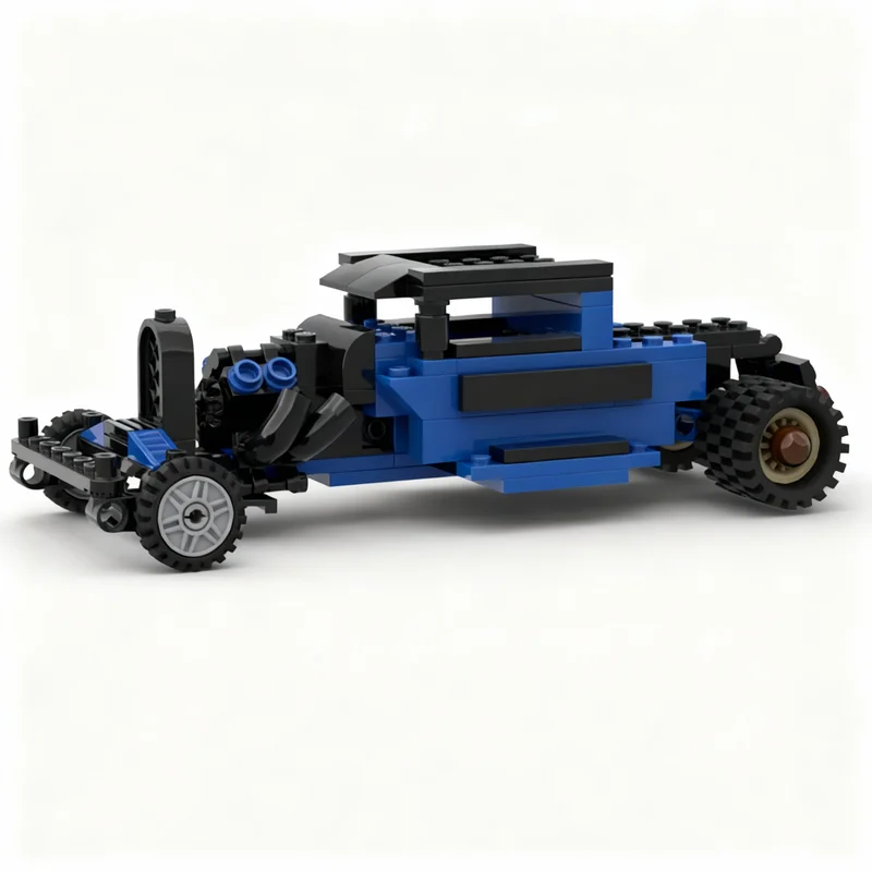 Фото 127 деталей MOC Модель автомобиля Хот-Род, строительные блоки, игрушки, архитектурный конструктор, рождественский подарок, сборка своими руками, образовательное искусство, 3D, креативный подарок на день рождения №1