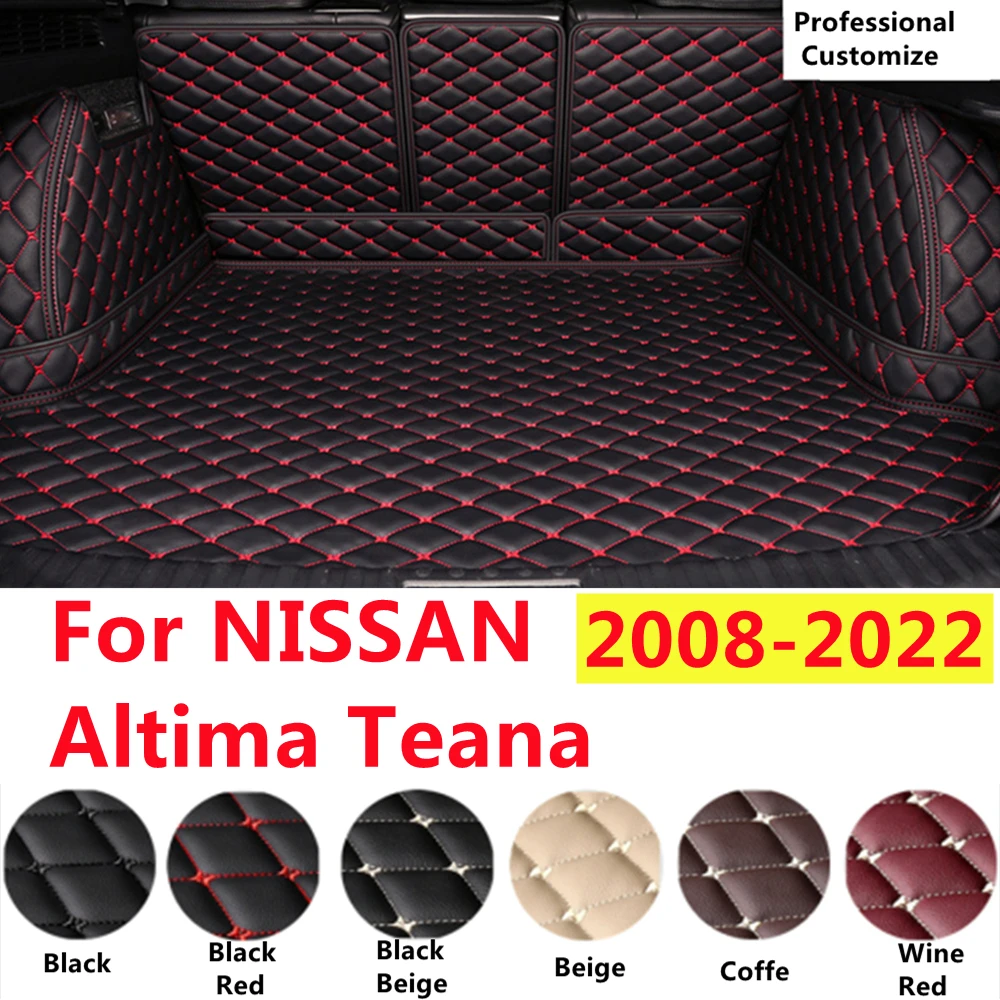 

SJ Full Set Custom Fit For NISSAN Altima Teana XPE Leather Waterproof Car Trunk Mat Tail Boot Tray Liner Cargo Rear Pad Cover