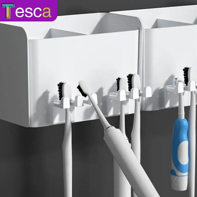 

Toilet Toothpaste Squeezer Multi-functional Traceless Storage Rack Plastic Toothbrush Holder Storage Tools Toothbrush Set White