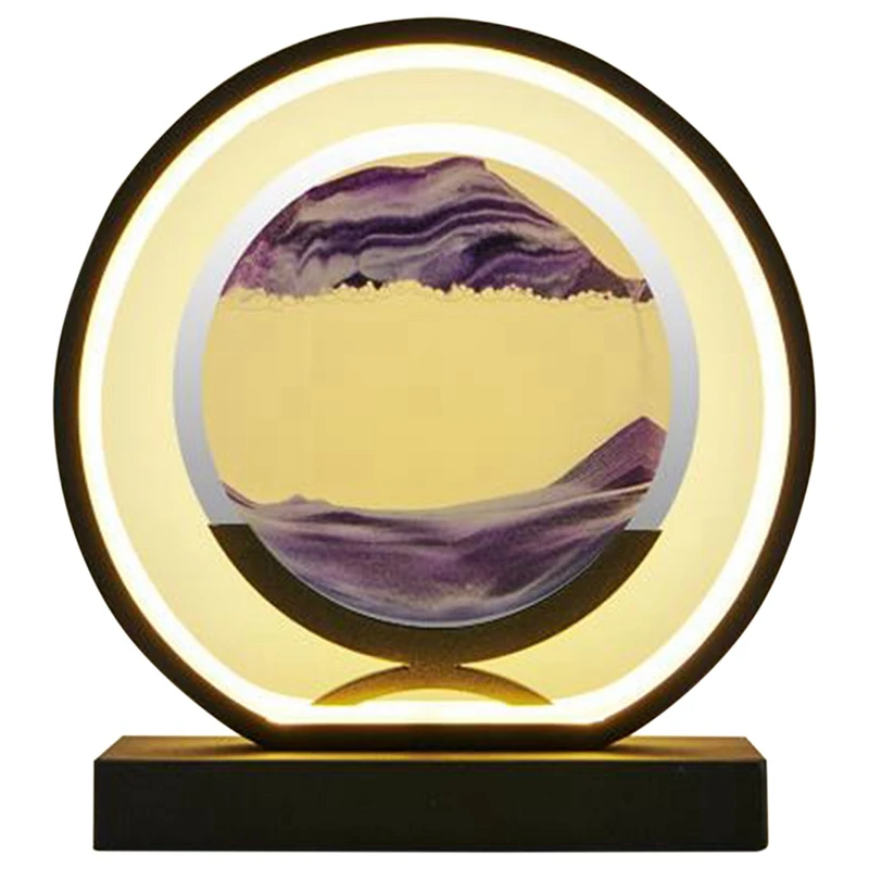 

Движущаяся песчаная художественная картина, 3D стеклянная глубоководная песчаная накидка с круглой рамкой, художественная песчаная накидк...