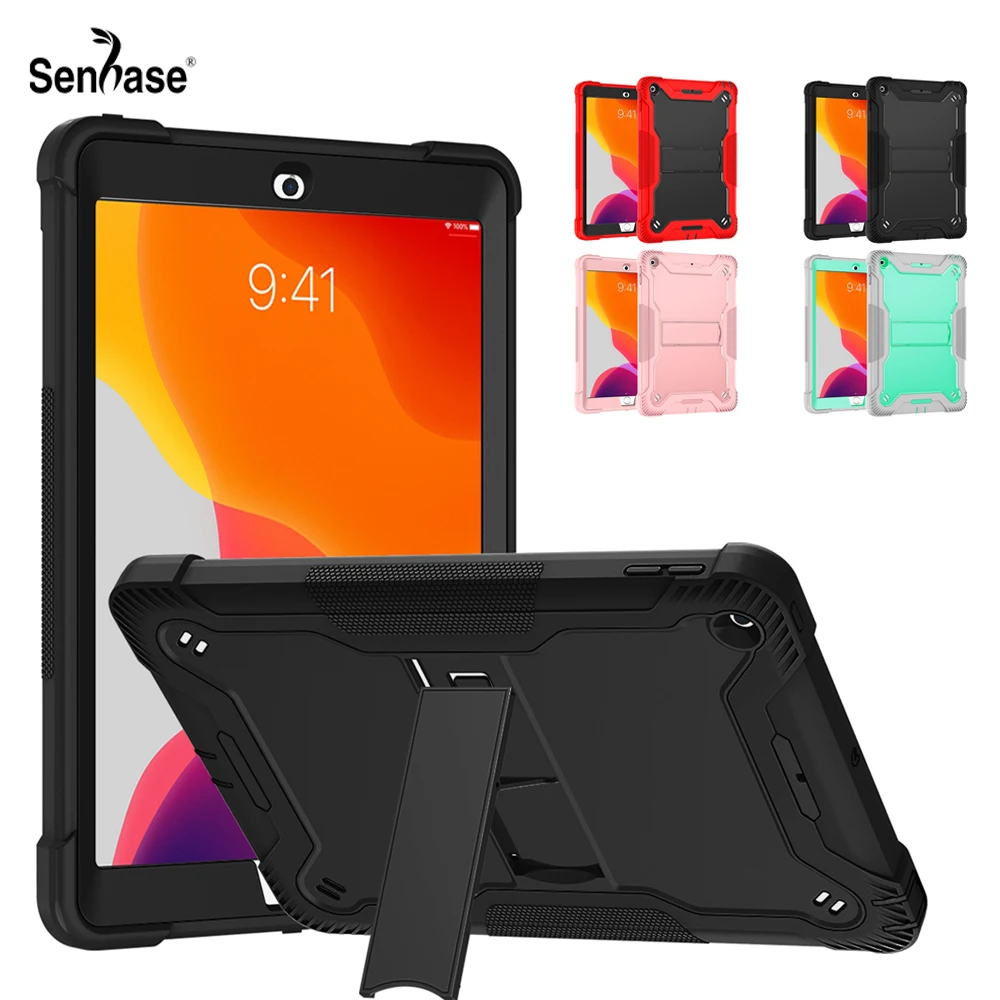 

For Apple iPad 10.2 2019 2020 2021 7th 8th 9th Gen A2197 A2602 Case Kids Safe Silicon PC Hybrid Shockproof Stand Tablet Cover