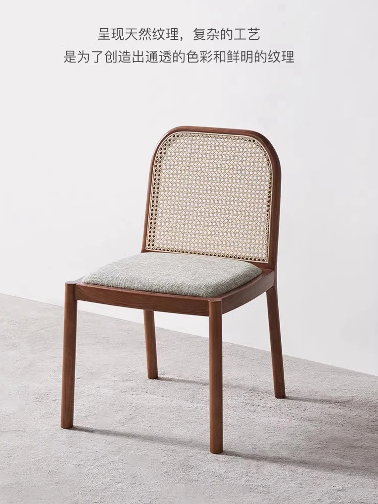 

Индивидуальный скандинавский обеденный стул из твердой древесины из ротанга, японский ретро стул B & B для кофейни, обеденный стол и стул, стул, стул для учебы