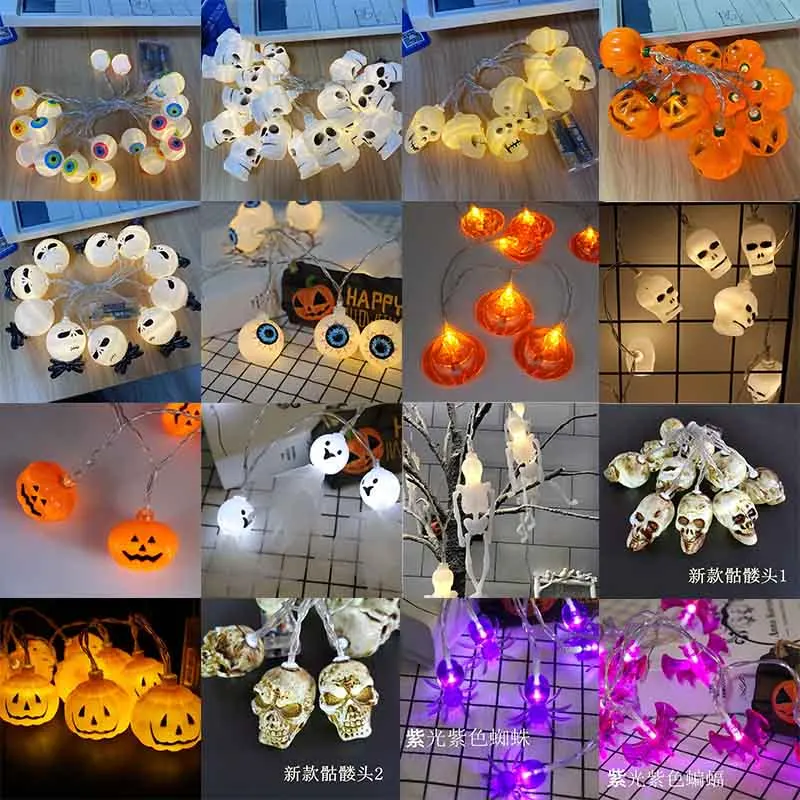 

Halloween Led Light String Outdoor Indoor Decoration Led Color Light String Pumpkin Light Ghost Bat Color Light Halloween Light