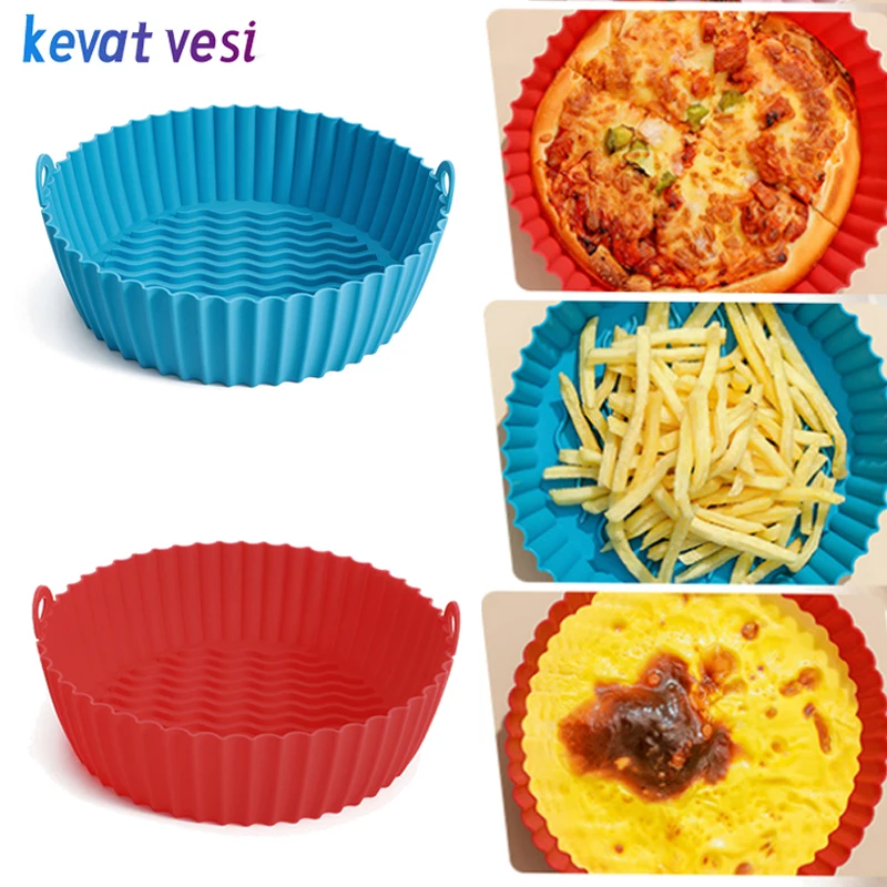 

7.5/8.5Inch Reusable Silicone Air Fryer Paper Liner Round Baking Mats Non-Stick Mat Steamer Kitchen Airfryer Baking Accessories