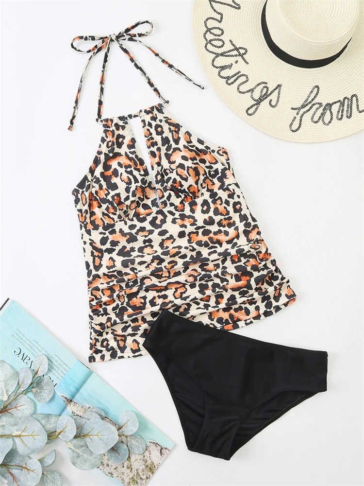 Bikini 2023 New Swimsuit Women Swimwear Tankini V Neck Halter Bathing Suit Female Brazilian Two Pieces Bikinis Set Beach Wear XL