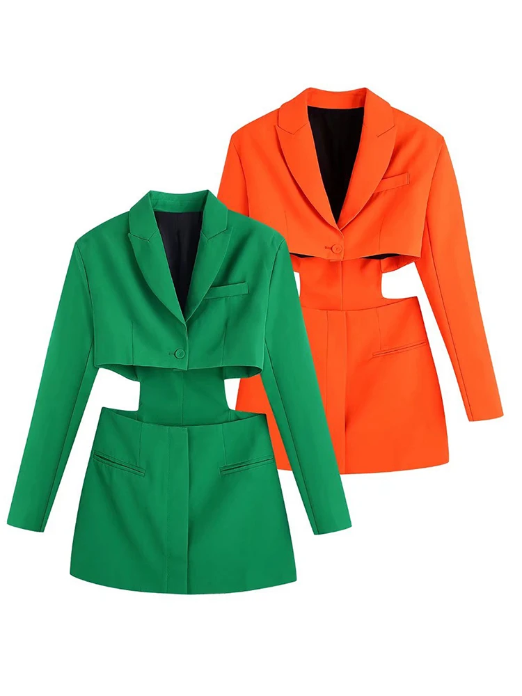 

PB&ZA3114819 Women jacket spring Fashion opening design dress Blazer Coat Vintage Long Sleeve Pockets Female Outerwear 3114/819