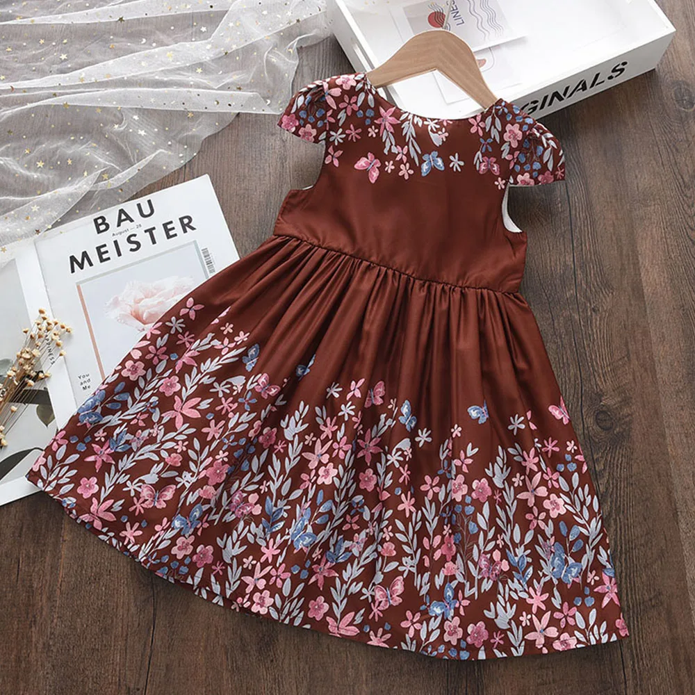 Bear Leader Girls Flowers Dresses New Summer Kids Baby Flowers Costumes Children Fashion Sleeveless Vestidos Casual Outfit 3-8Y