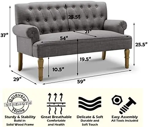 

para Sala Love Seats Furniture Sofa in a Box Long Couches for Living Room Settee Loveseat, Standard, Velvet Pearl Beige
