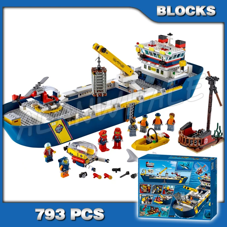 

793pcs Urban Marine Research Vessel Ocean Exploration Ship Crane 11617 Building Blocks Set Bricks Compatible with Model
