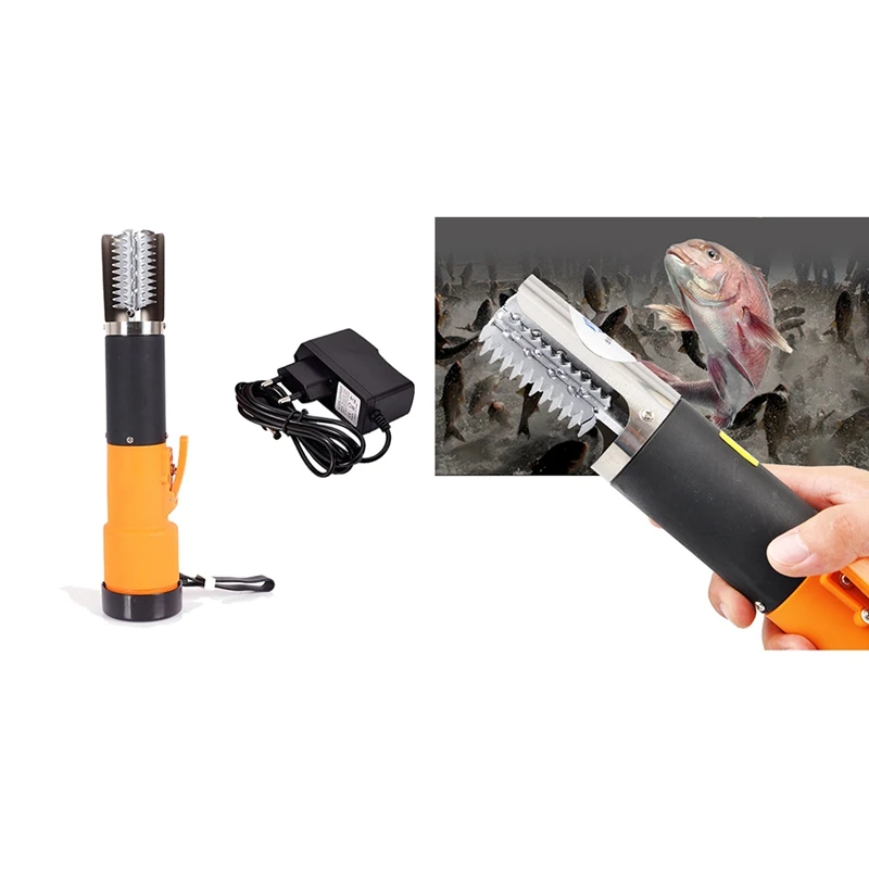 

Portable Electric Fish Scaler Fishing Scalers Clean Fish Remover Cleaner Descaler Scraper Seafood Tools EU Plug