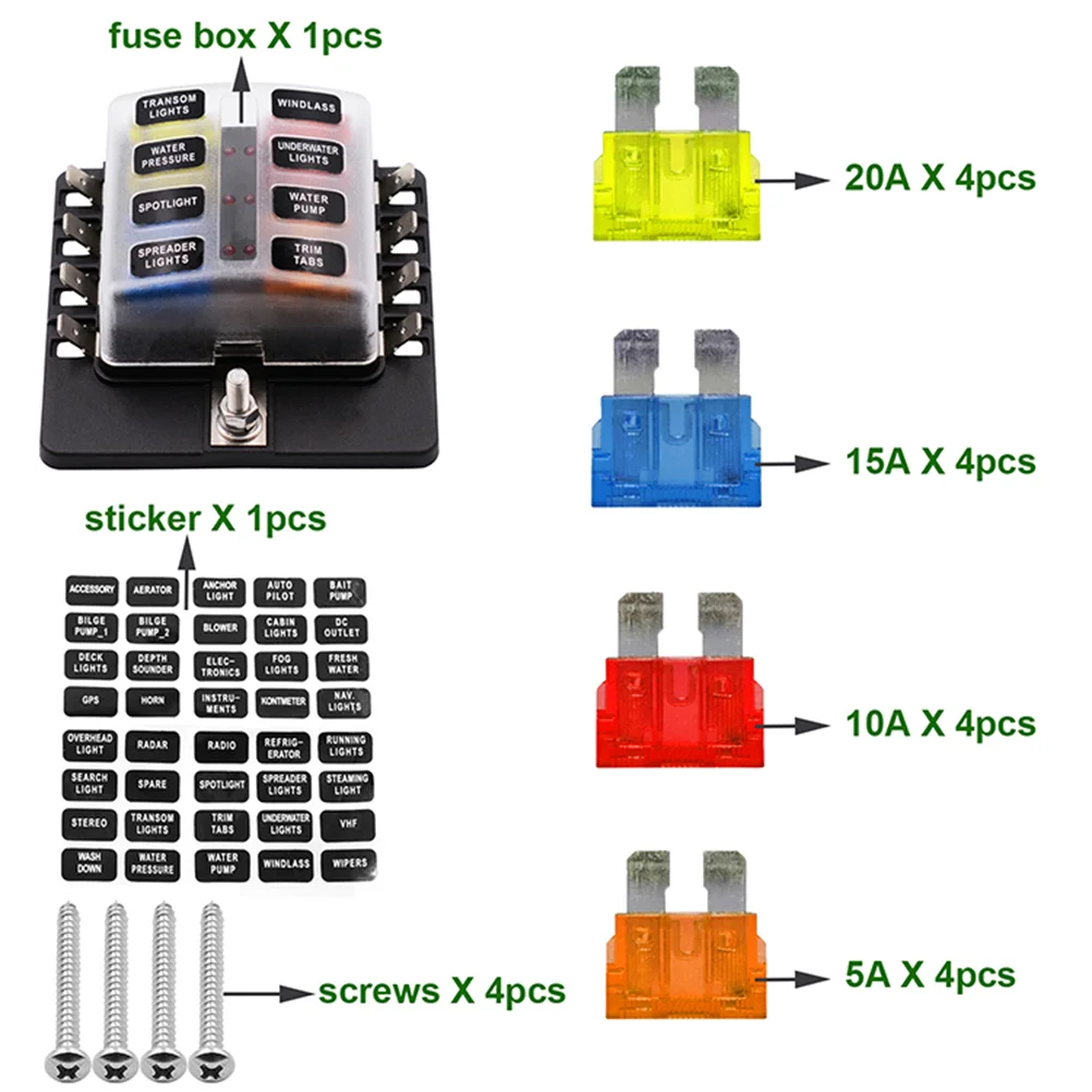 

of Car Fuse Box Holder into out 12-36V Screw Nut Terminal Screw Terminal Section A20