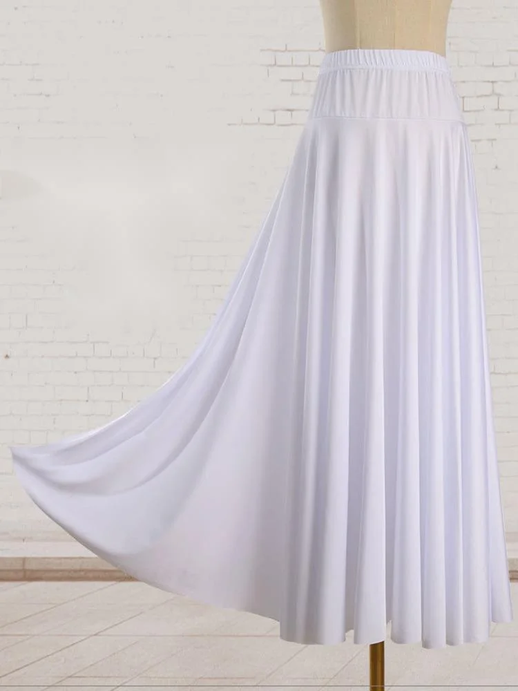 

Женская юбка для латиноамериканских танцев, элегантная сетчатая юбка для тренировок, костюм самбы для танца живота с завышенной талией, Однотонная юбка для джазовых соревнований и бальных танцев