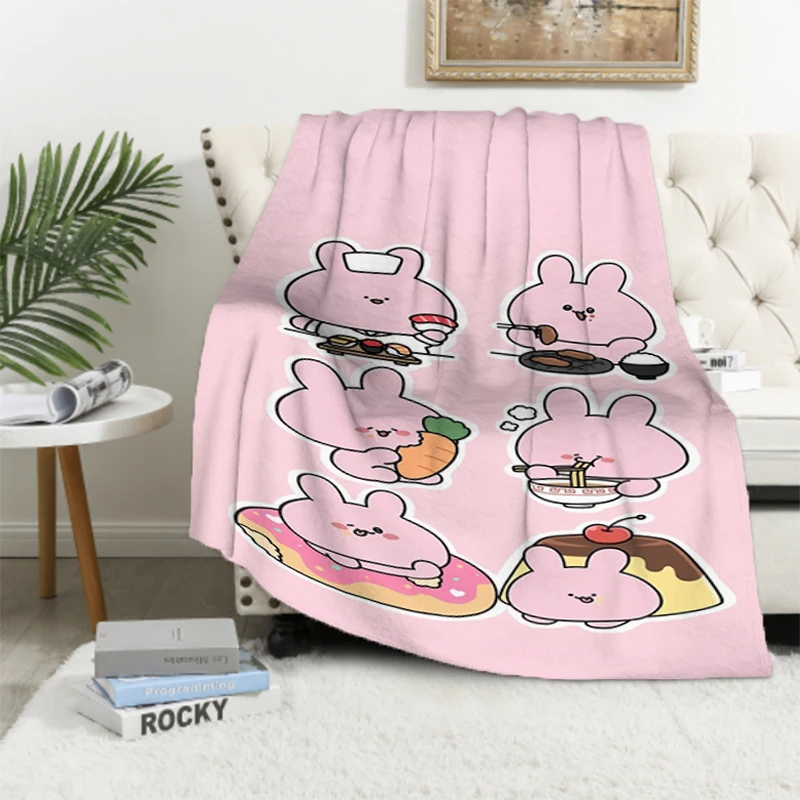 

Asamimichaan милое одеяло на коленях Asamimi, пушистая королевская крышка, мягкая клетчатая одеяло с принтом, роскошное дизайнерское постельное белье Downy Throwing Catnap