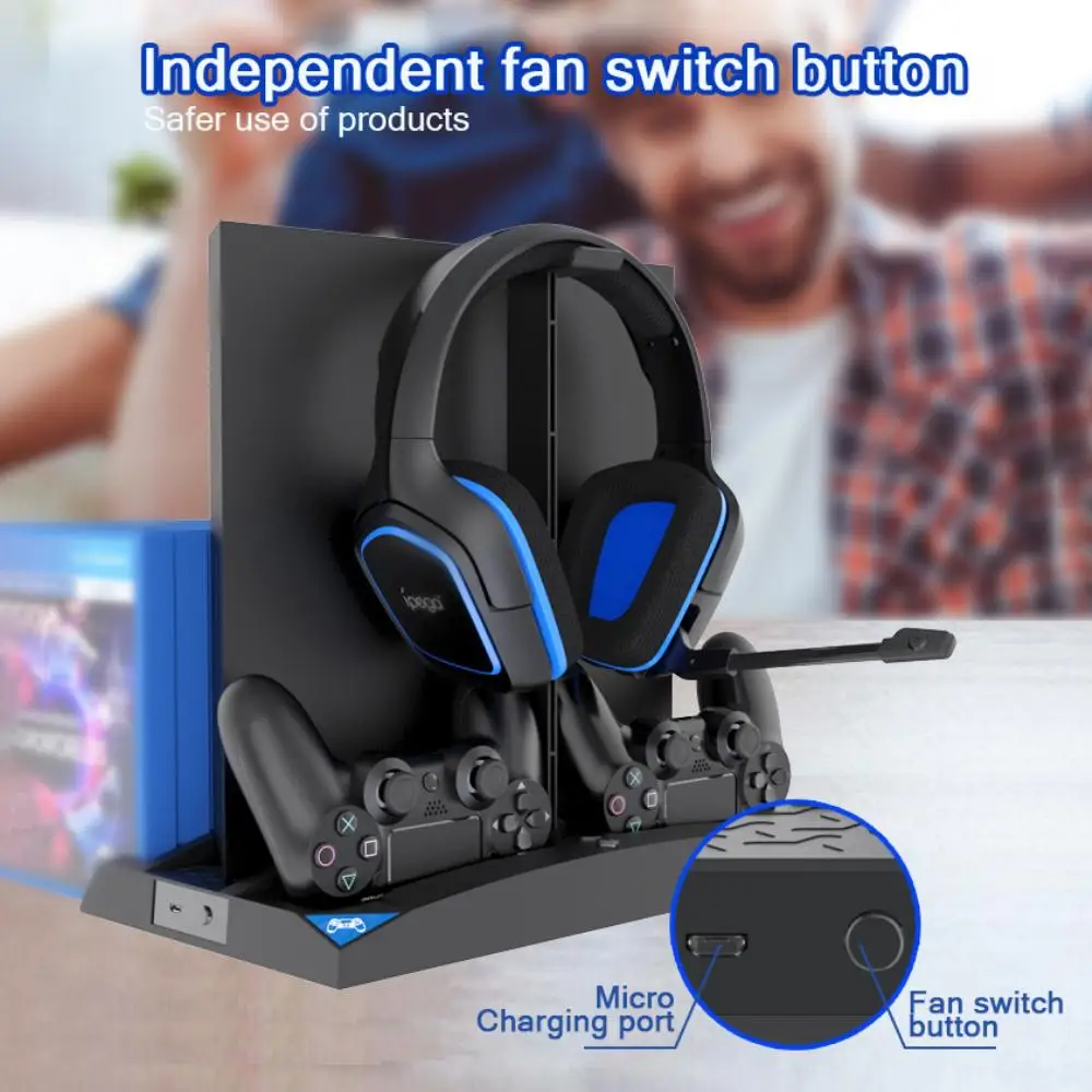 

4.75v-5.25v Headset Stand Keep Cool Multifunctional Gaming Fan For / Slim / Black Game Charging Dock 4h