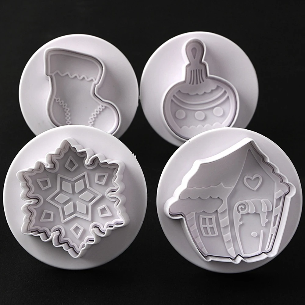 

Формы для печенья 3D Рождество ABS пластик 4 шт