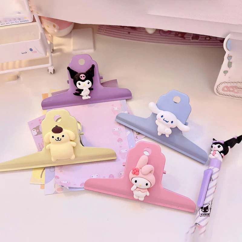 

Kawaii Sanriod Магнитная папка Kuromi My Melody Cinnamoroll Мультяшные данные экзамен Бумага Офис зажим для заметок фото зажим офисные принадлежности