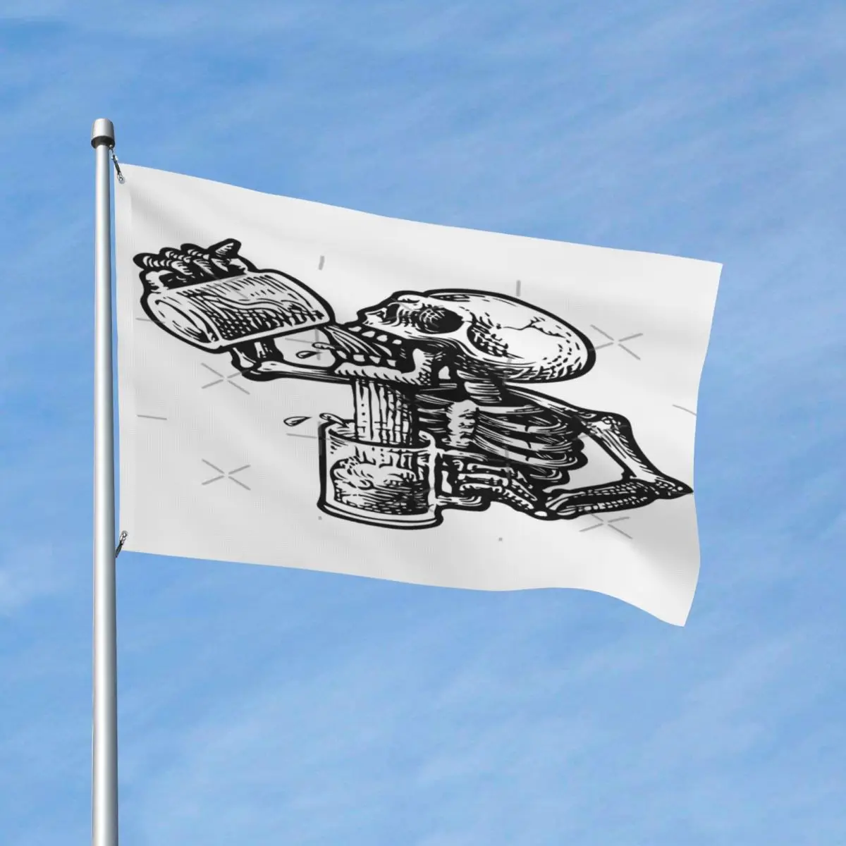 

Drunk Skull Flag Decor Vintage Indoor Fade Resistant Drapey Bright