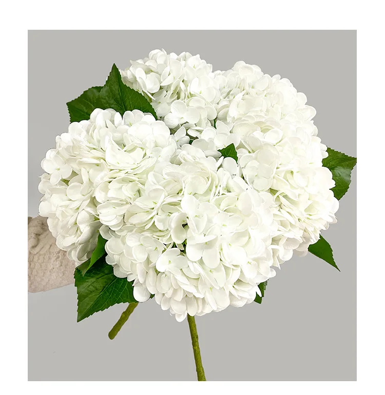 

1 PCS 49cm Single Stem Artificial Hydrangea Flower With Leaves Home Decor Wedding Table Room Decoration Gift F772