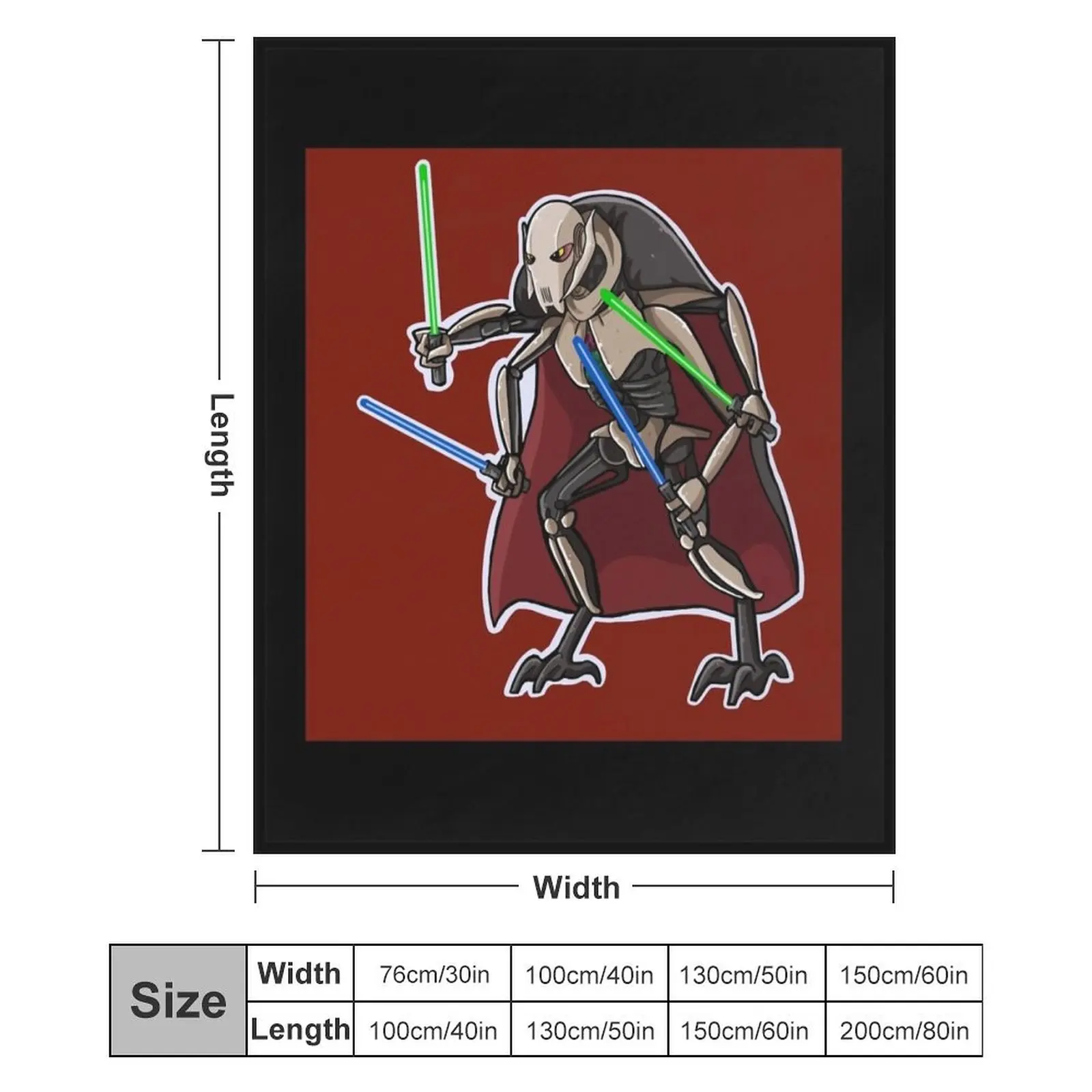 Одеяло премиум-класса с круглым вырезом Генерал Гривус Чиби