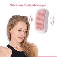 2 0 anti static electric head massager silicone scalp massage hairbrush vibrating pressure relief head relax care massage aid