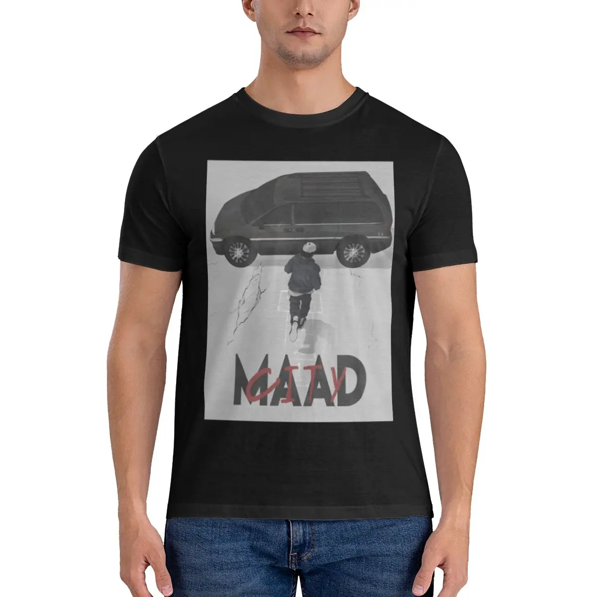 Забавная мужская футболка с принтом Kendrick Lamar Maad City Arika топы свободного и