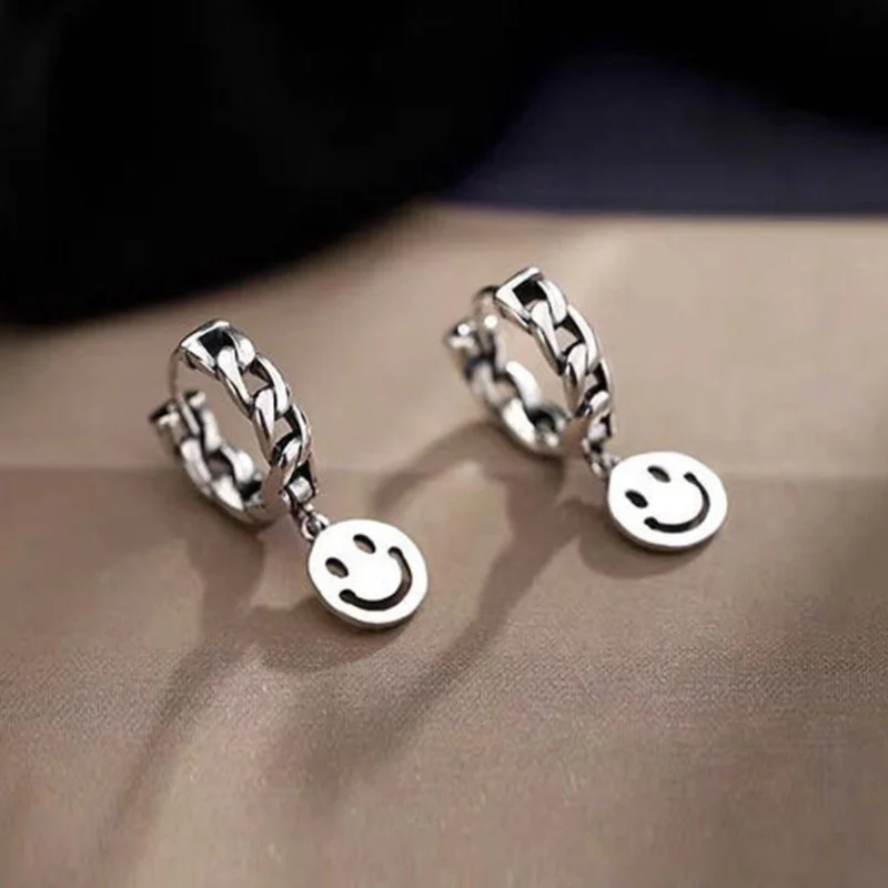 

Cute Round Smiley Face Drop Earrings For Women Fashion Korean Smiling Face Hoop Earrings Charm Circle Earrings Jewelry