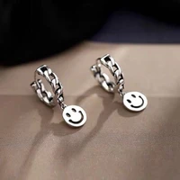 cute round smiley face drop earrings for women fashion korean smiling face hoop earrings charm circle earrings jewelry