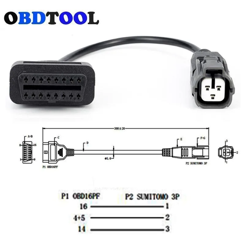 

OBD 16PIN к 3-ядерному разъему для YAMAHA Jet-Boat Mercury Marine Diagnostics CABLE 3-контактный OBD2 Transfer Line Шнур подвесного двигателя