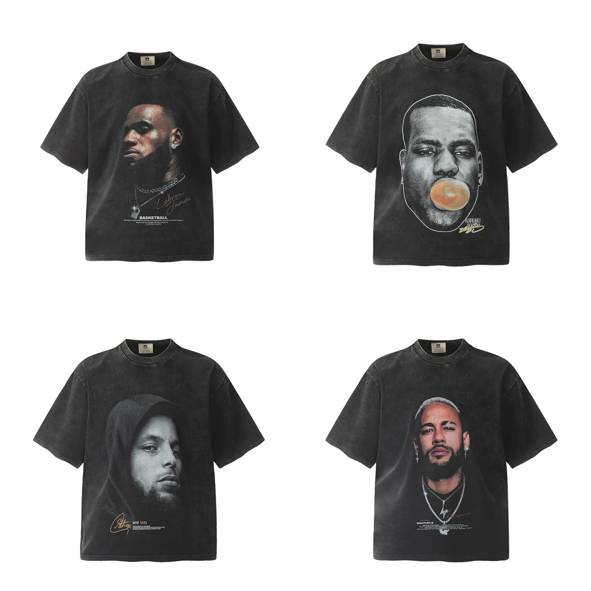 Футболка Yao888 мужская оверсайз винтажная тенниска из чистого хлопка с