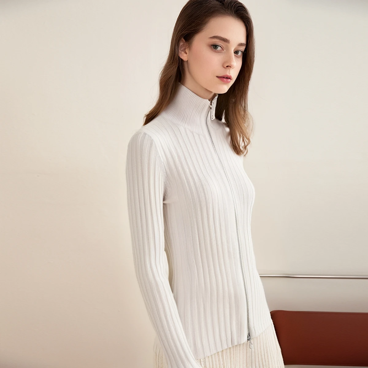 TC-334 100% мериносовая шерсть высокого качества Женский свитер с длинным рукавом и