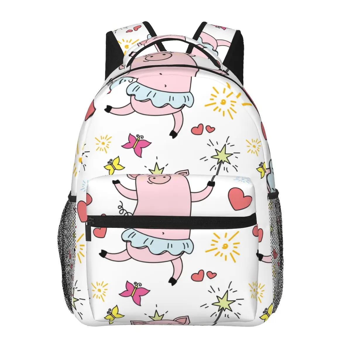 

Women Backpack Kids School Bag for Teenage Girls Princess Piggy Ballet Crown Magic Pig Laptop Notebook Bagpack Travel Back Pack