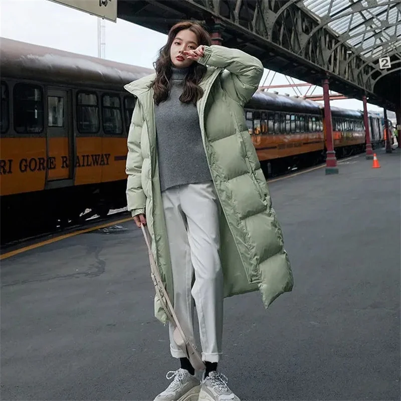Winter Thicker Women Jackets Outerwear 2022 New Female Long Casual Warm Puffer Parkas Solid Hooded Oversize Warm Loose Coats