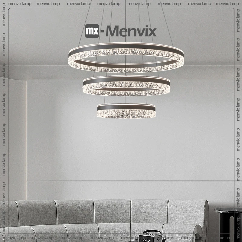 Современные кольцевые Светодиодные хрустальные потолочные люстры освещение для