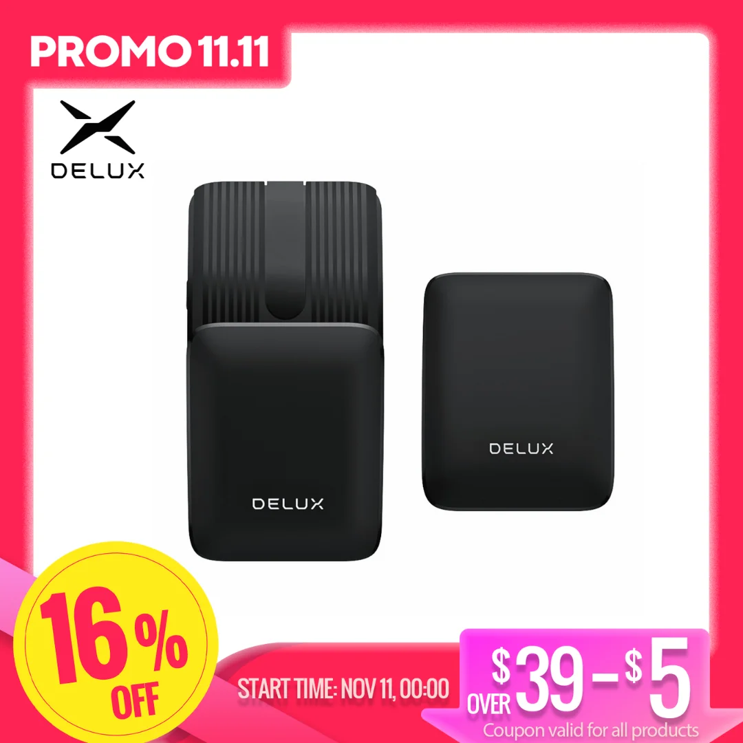 Карманная складная мышь Delux беспроводная Bluetooth ультратонкая портативная