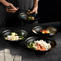 creative 8 inch ceramic shallow soup household tableware soup bowl japanese cuisine fruit salad bowl