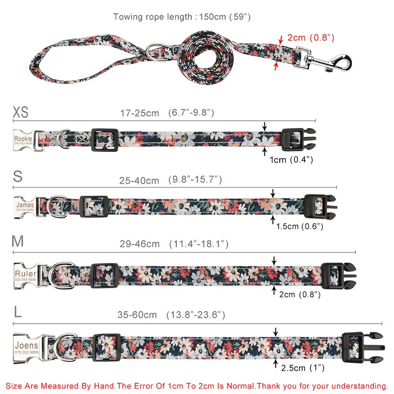 Ошейник для собак и кошек регулируемый ошейник с гравировкой имени большой