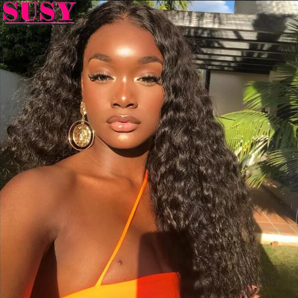 

Парик женский из натуральных волос, 40 дюймов, HD, прозрачный, 360