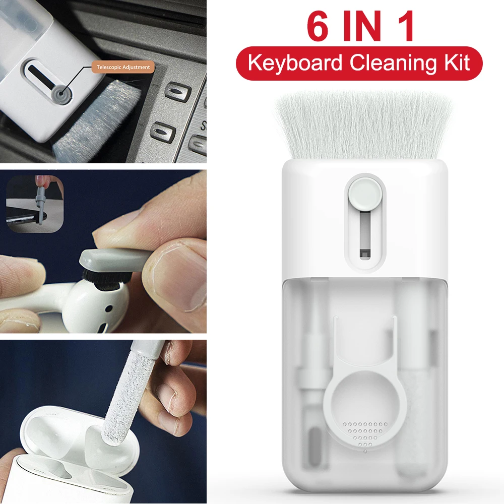 

Набор инструментов для чистки клавиатуры, 6 в 1, с футляром для хранения