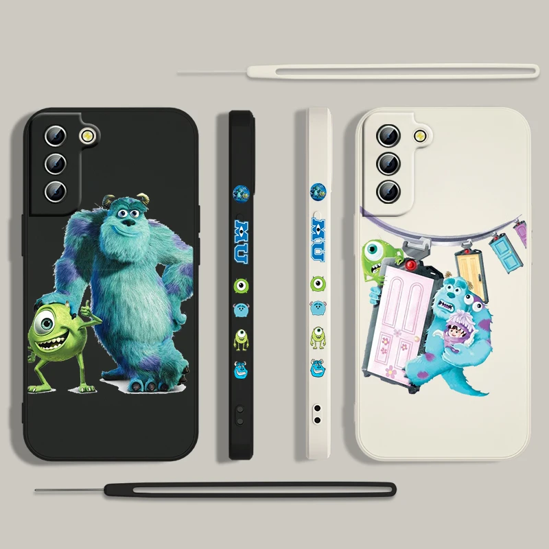 Чехол для телефона Disney Monsters Inc Samsung Galaxy S24 S23 S22 S21 S20 Pro FE Plus Ultra Liquid Left Rope Cover