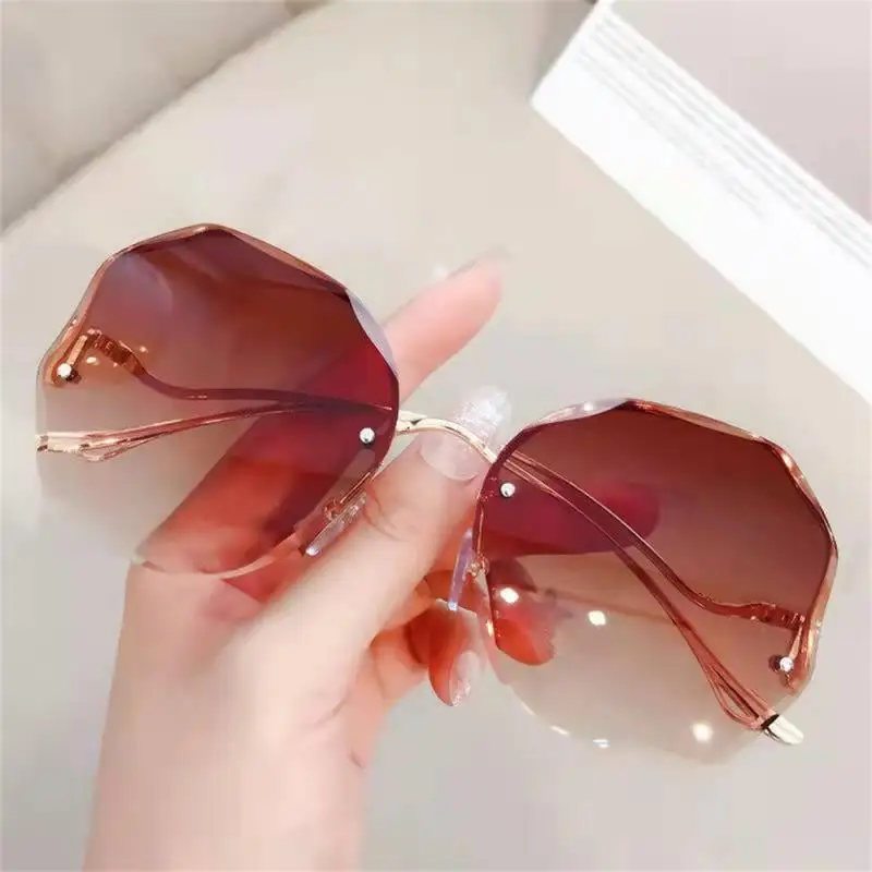 

Cycling Eyewear Female Frameless Fashion Uv Protection Polarized Gafas Sol Mujer Shades Outdoor Uv400 Oversized Gradient Goggle