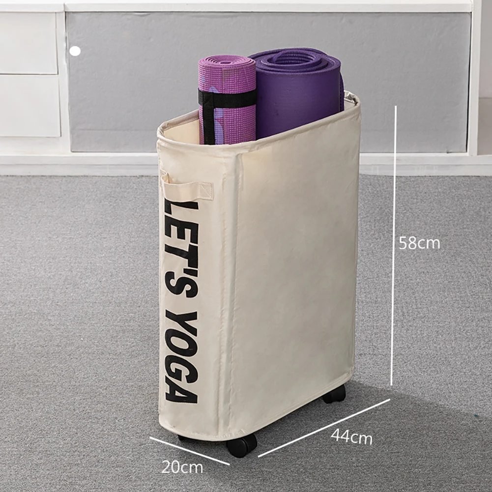 

Dirty Clothes Storage Organizer Container With Wheels Multi-Functional Slim Laundry Hamper Household Sorter Oxford Basket