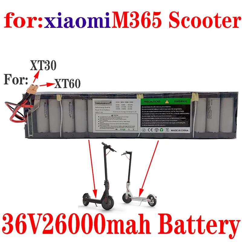 

Lithium Battery FOR Xiaomi Mijia M365 Electric Scooter, 18650, 10S, 3P, 36V, 26Ah, 42V, SC, Communication, Waterproof Packaging