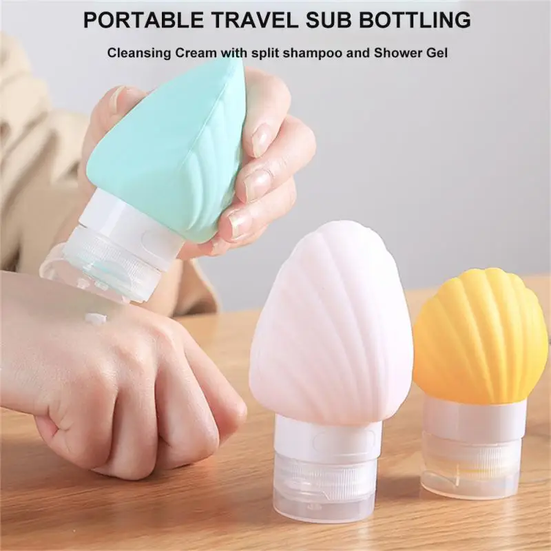 

40/90ml Silicone Mini Cute Shell Sub-bottle Cosmetics Refillable Bottles Portable Outdoor Travel Shampoo Dispensing Empty Bottle