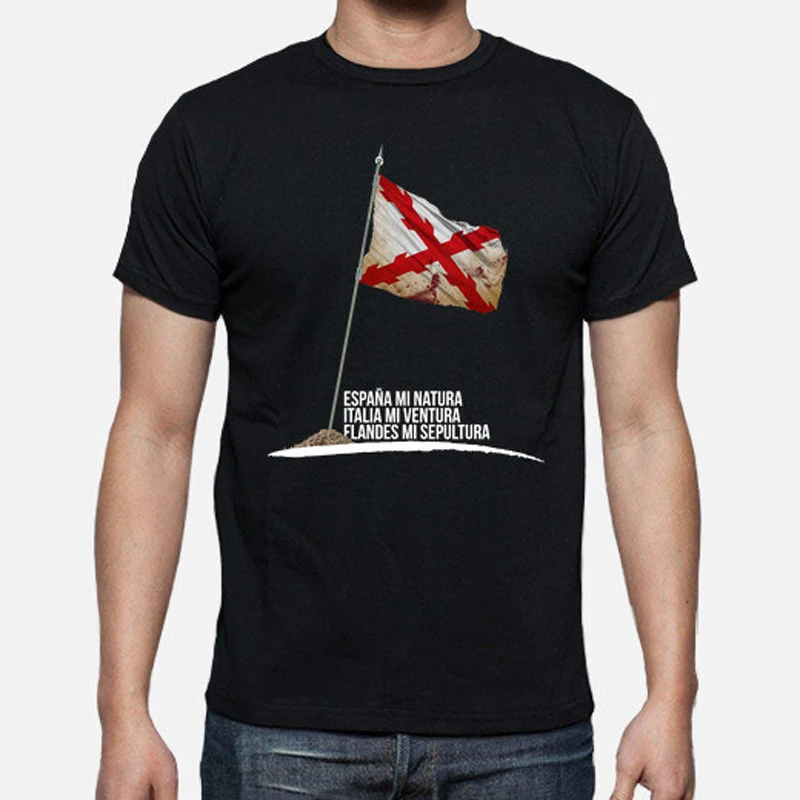 

Spanish Tercios Battle Flag Motto T Shirt. High Quality Cotton, Loose, Big Sizes, Breathable Top, Casual T-shirt S-3XL