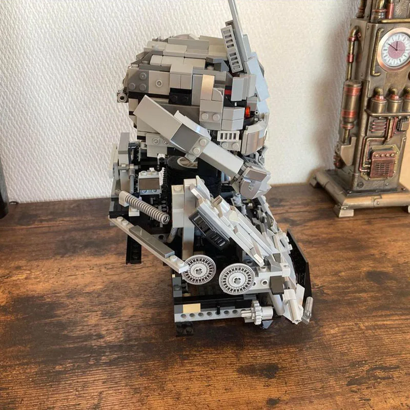 Фото 887 деталей MOC Icons Мегатрон из фильма, трансформирующийся робот-бюст, модель робота-трансформера, игрушечные строительные блоки, архитектурный конструктор, рождественский подарок №3